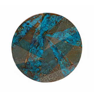 Handmade Solid Copper Wall Art With Full Verdigris Patina, Color Ocean Blue - Alfiq's Store