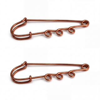 Handmade Copper Minimalist Pin Brooch, Set of 2