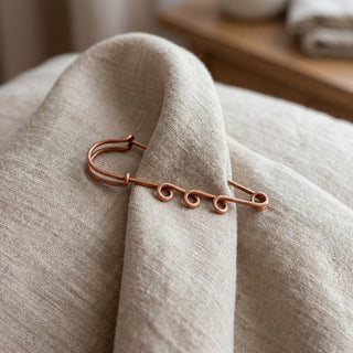 Handmade Copper Minimalist Pin Brooch, Set of 2