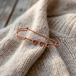 Handmade Copper Minimalist Pin Brooch, Set of 2