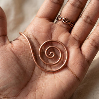 Copper Spiral Energy Pendant – Handmade Minimalist Spiritual Jewelry