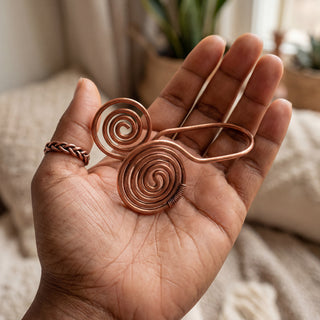 Copper Spiral Energy Pendant – Handmade Minimalist Spiritual Jewelry