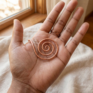 Copper Spiral Energy Pendant – Handmade Minimalist Spiritual Jewelry