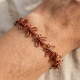 Copper Butterfly Bracelet – Handmade Delicate Wire Link Bracelet