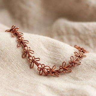 Copper Butterfly Bracelet – Handmade Delicate Wire Link Bracelet