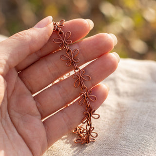 Copper Butterfly Bracelet – Handmade Delicate Wire Link Bracelet