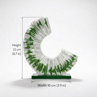 Green & Clear Art Glass Sculpture & Contemporary Spiral Decor