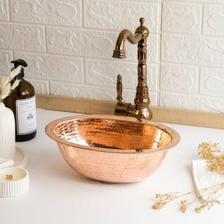 Handmade Hammered Dark Copper Oval Sink Basin - Copper Framhouse Kitchen and Bathroom Sink - Alfiq's Store