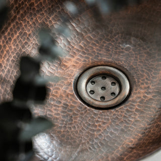 Handmade Hammered Dark Copper Oval Sink Basin - Copper Framhouse Kitchen and Bathroom Sink - Alfiq's Store