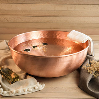 Luxurious Green Patina Copper Pedicure Bowl – Handcrafted for the Ultimate Spa Experience - Alfiq's Store