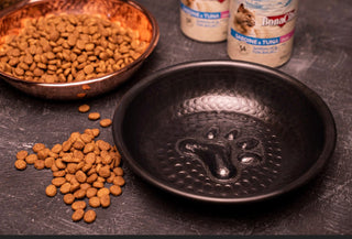 Dark Copper Pet Feeding Bowl – Handcrafted 100% Copper Food & Water Bowl - Alfiq's Store
