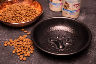 Dark Copper Pet Feeding Bowl – Handcrafted 100% Copper Food & Water Bowl - Alfiq's Store
