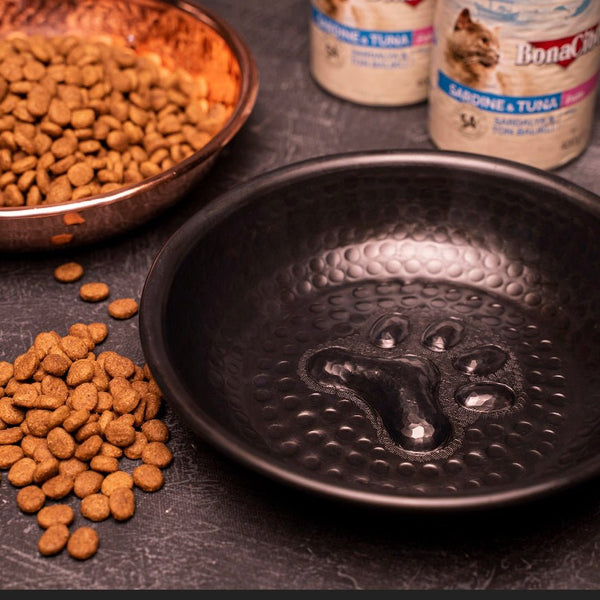 Dark Copper Pet Feeding Bowl – Handcrafted 100% Copper Food & Water Bowl