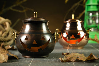 Handmade Dark Copper Pumpkin Decor with Hanger | Decorative Housewarming Copper Ornaments 4" x 4" - Alfiq's Store