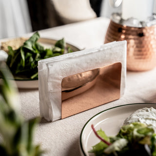 Handmade Pure Copper Napkin Holder – Elegant Tabletop Organizer for Home & Dining - Alfiq's Store