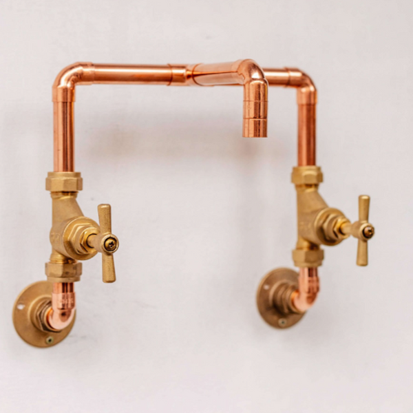 Industrial Copper Faucet with Dual Brass Valves