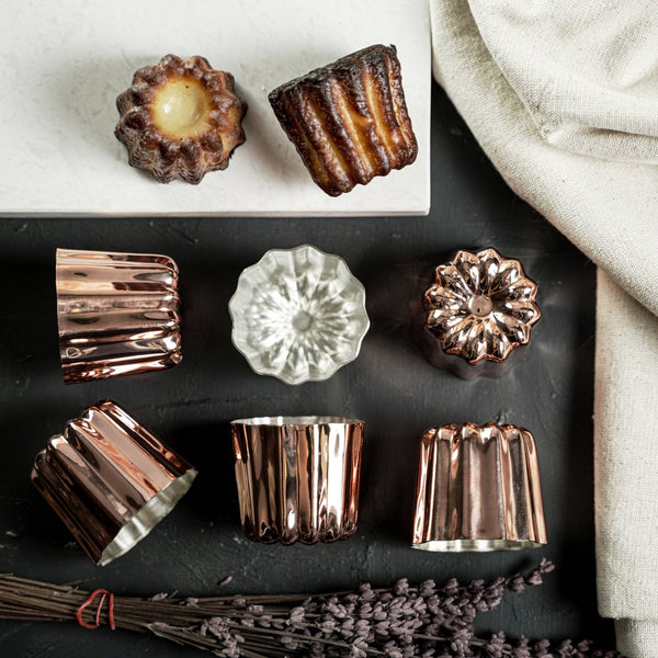 Set of Six Handcrafted French Copper Canelé Molds – Copper Molds for Perfect Pastries