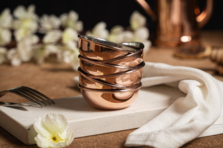 Set Of Six Handcrafted Copper Oil & Sauce Dipping Bowls - Alfiq's Store