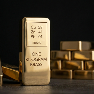 Pure Solid Brass Bullion Bar One Kilogram Fine Metal Ingot (1kg / 2.2 lb)