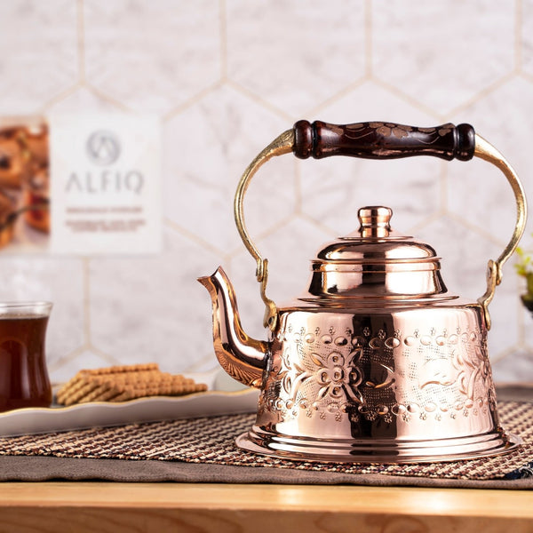 Handmade Solid Copper Teapot, 1.5 L Stovetop Safe