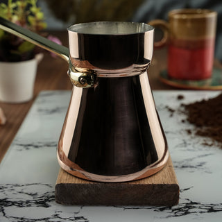 Handcrafted Dark Copper Turkish Coffee Pot - Heavy Duty Turkish Coffee Maker - Alfiq's Store