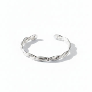 Twisted Infinity Silver-Plated Copper Open Cuff Bracelet – view 2