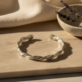 Twisted Infinity Silver-Plated Copper Open Cuff Bracelet