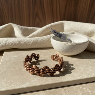 Handwoven Copper Loop Cuff Bracelet