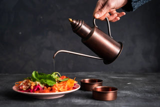 Red Matte Copper Olive Oil Dispenser Jug – 600ml Vintage Pouring Can for Kitchen & Table - Alfiq's Store