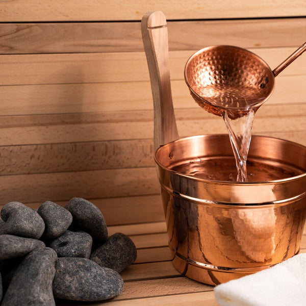 Handmade Copper Sauna Bucket & Ladle Set – Luxury Spa & Hammam Accessories