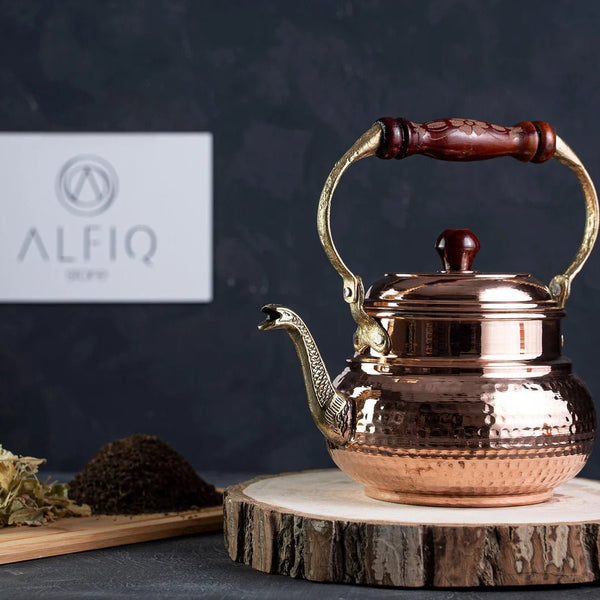 Handmade Solid Copper Stovetop Teapot, 1.6 Quart