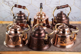 Handmade Engraved Dark Solid Copper Teapot – 1.6 Quart Stovetop Kettle - Alfiq's Store