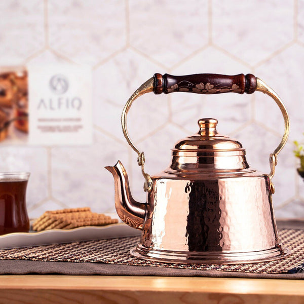 Hammered Solid Copper Stovetop Teapot, 1.6 Quart